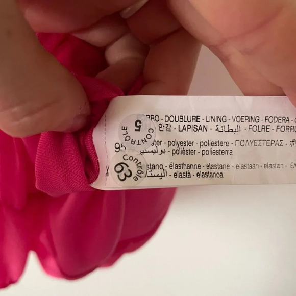 Zara Ruched Mesh Corset Mini Dress Hot Pink Size Medium - Picture 6 of 6